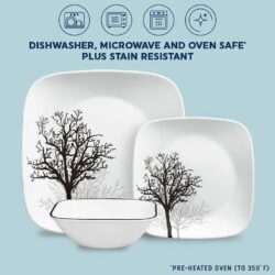 CORELLE MUGLESS SQ. 12 pc SET- TIMBER SHADOWS - Image 3