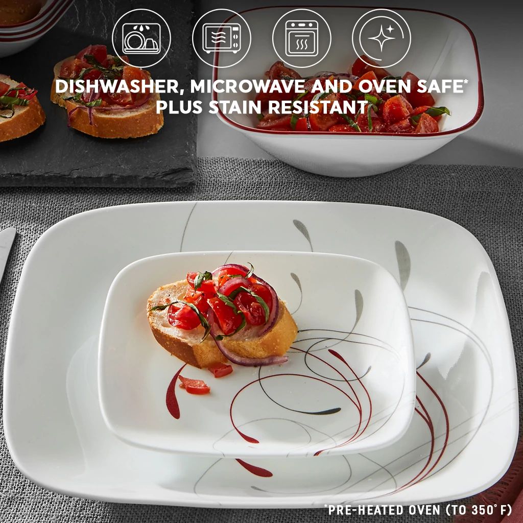 CORELLE MUGLESS SQ. 12pc SET SPLENDOR Lee Distributors