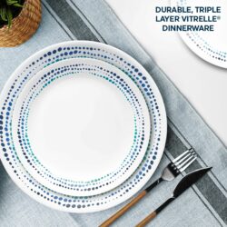 CORELLE MUGLESS RD. 16 pc SET CLASSIC OCEAN BLUES - Image 5