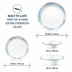 CORELLE MUGLESS RD. 16 pc SET CLASSIC OCEAN BLUES - Image 3