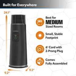 HEATER-360 DEGREE TOWER 24" HI 3 SPEED 1500 watt CERAMIC - Image 4