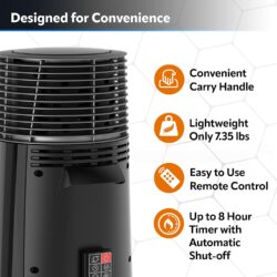 HEATER-360 DEGREE TOWER 24" HI 3 SPEED 1500 watt CERAMIC - Image 5