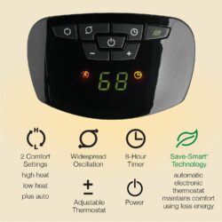 HEATER-CERAMIC TOWER 22" TALL 1500 watts w- 2 heat speeds - Image 5