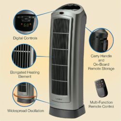 HEATER-CERAMIC TOWER 22" TALL 1500 watts w- 2 heat speeds - Image 3