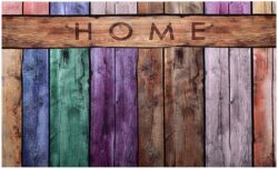 WELCOME MAT - RUBBER COLORFUL PLANK 18x30"