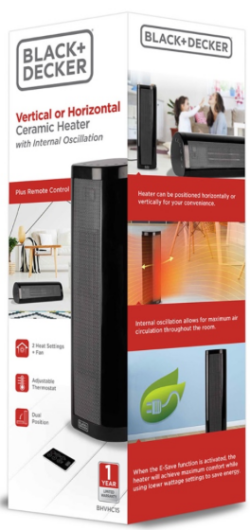 HEATER-B&D CERAMIC 22" w/REMOT E HORIZONTAL OR VERTICAL - Image 5