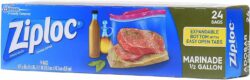ZIPLOC MARINADE BAGS 24ct - 1/2 GALLON - Image 1
