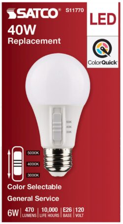 A19 -3 COLOR SELECT NON DIMNG 40 watt EQUIVALENT (6 watt) - Image 6