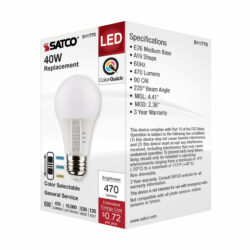 A19 -3 COLOR SELECT NON DIMNG 40 watt EQUIVALENT (6 watt) - Image 5