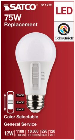 A19 -3 COLOR SELECT NON DIMNG 75 watt EQUIVALENT (12 watt) - Image 6