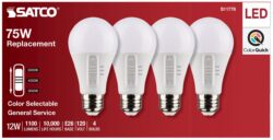 A19 COLOR SELECTABLE 4pk BULBS 75 watt EQUIV 12 watt NON DIM - Image 6