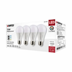 A19 COLOR SELECTABLE 4pk BULBS 75 watt EQUIV 12 watt NON DIM - Image 5