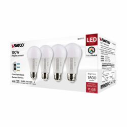 A19 COLOR SELECTABLE 4pk BULBS 100 watt EQUIV 14 wat NON DIM - Image 4