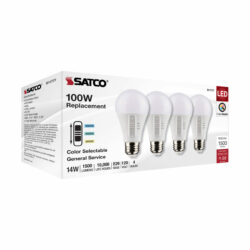 A19 COLOR SELECTABLE 4pk BULBS 100 watt EQUIV 14 wat NON DIM - Image 5