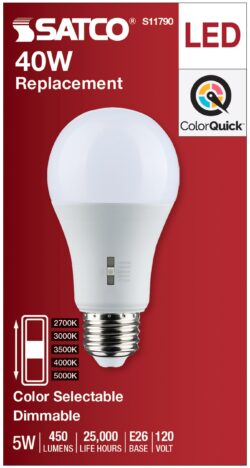 A19 - 5 COLOR SELECT DIMMABLE- 40 watt EQUIVALENT (5 watt) - Image 6