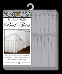 BED SKIRT WITH 14" DROP-ASST. QUEEN SIZE-WT./IVORY/GRAY/KHAK - Image 3