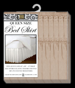 BED SKIRT WITH 14" DROP-ASST. QUEEN SIZE-WT./IVORY/GRAY/KHAK - Image 4