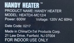 PERSONAL HANDY HEATER 600 watt - Image 4