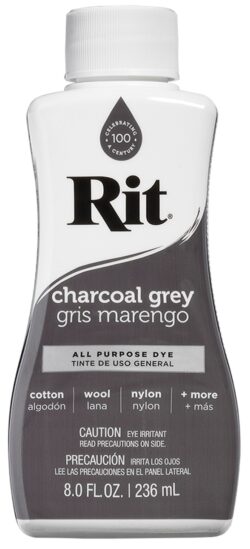 RIT LIQUID DYE - 8oz CHARCOAL GREY ( # 88620 )