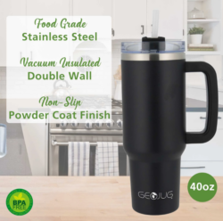 INSULATED 40oz GEO MUG-STANLEY STYLE-HOLDS COLD FOR 24 HRS - Image 5