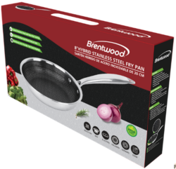 8" NON STICK SS FRYING PAN -3-PLY SCRATCH RESISTANT - Image 3