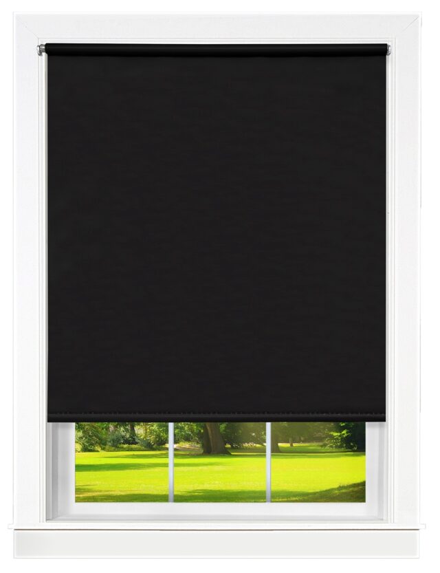 WINDOW SHADE TEAR DOWN 37×72″ ROOM DARKENING BLACK Lee Distributors