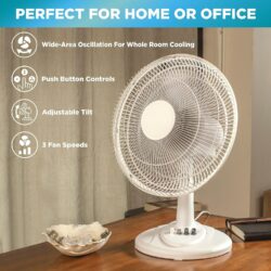 FAN*12" OSC-3 SPEED ROTARY WHITE - Image 3