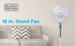 FAN-B&D 18" PEDESTAL W/REMOTE- 3 SPEED OSCILLATING-WHITE - Image 5