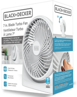 FAN-B&D 7" TURBO-3 SPEEDS,TILT WHITE - Image 5