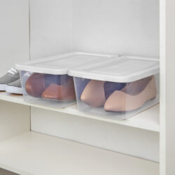 STORAGE BOX CLEAR w-WHITE LID- 6 qt 13.5 x 8 x 4.5" - Image 3