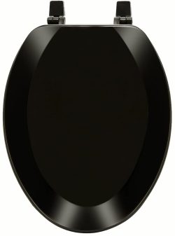 TOILET SEAT ELONGATED WOOD BLACK