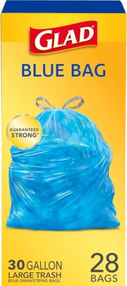 GLAD TRASH BAG RECYCLING 30gal - BLUE D/S 28ct   ( # 22335 )