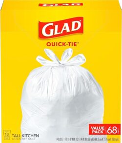 GLAD TRASH BAG QUICK TIE 13gal - WHITE  68ct