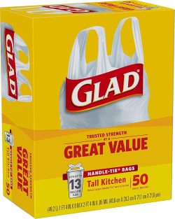 GLAD TRASH BAG - 13gal TALL KITCHEN   - HANDLE TIE 50ct - Image 3