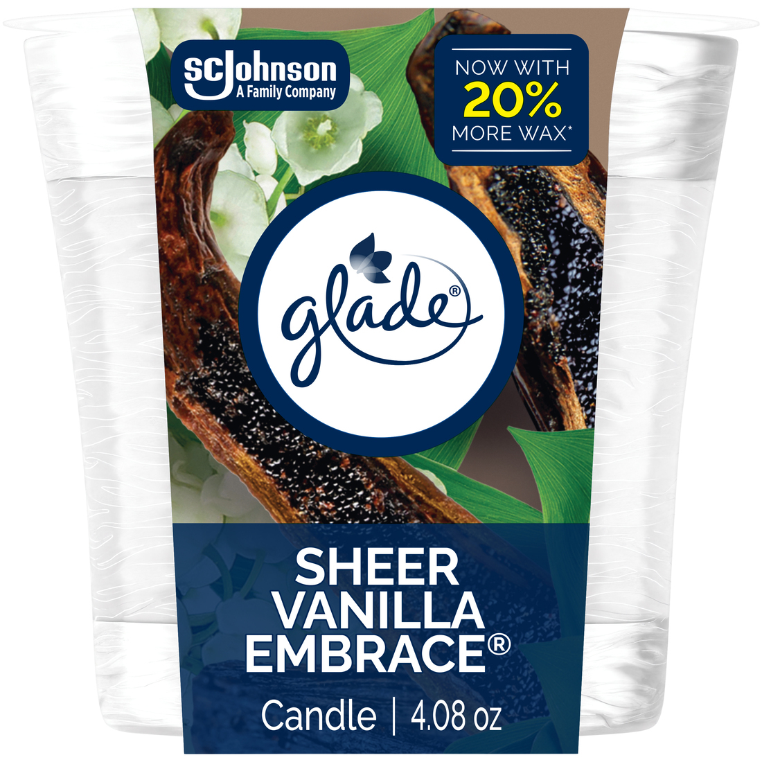 GLADE SCENTED CANDLE oz SHEER VANILLA EMBRACE