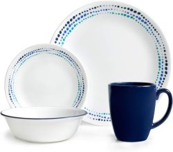 CORELLE SET CLASSIC- OCEAN BLUES 16 pc WITH MUGS