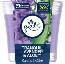 GLADE SCENTED CANDLE - 4.08 oz TRANQUIL LAVENDER & ALOE