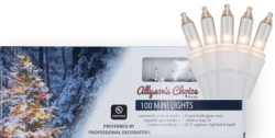 LIGHT SET-  100 CLEAR - WHITE WIRE -UL