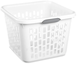 LAUNDRY BASKET-SQ 1.5 BUSHEL WHITE