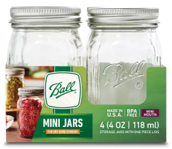 MASON JAR 4oz 1/4 PINT - 4/pk