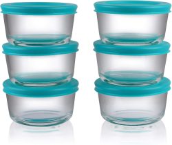 ROUND-1cup-BAKE DISH-PACK OF 6 TEAL COVER
