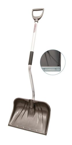 Shovel/Pusher 18" BACK-SAVER Foam Grip D-Handle Metal Strip