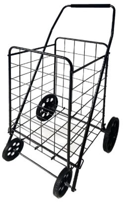 SHOPPING CART-4 WHL-LARGE BLACK-23" x 22.5" x 41"
