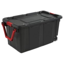 STORAGE IND H.D.TOTE 40 Gal. WHEELED w/RED HANDLE 37x21x18